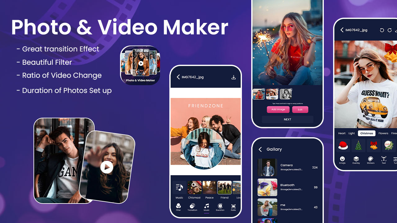 Photo Video Maker With Music Music Video Status Maker Video Editor